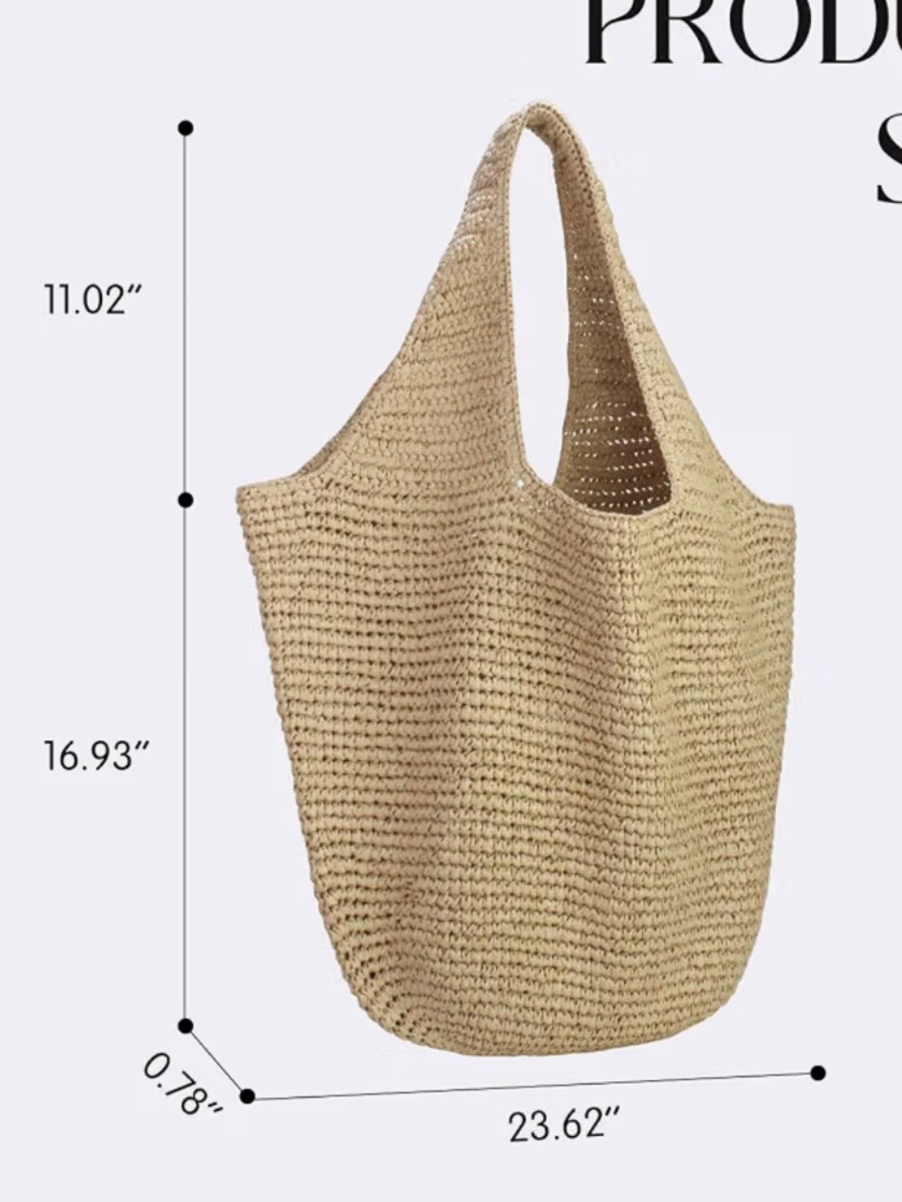 Straw bag, NWOT - Picture 5 of 5